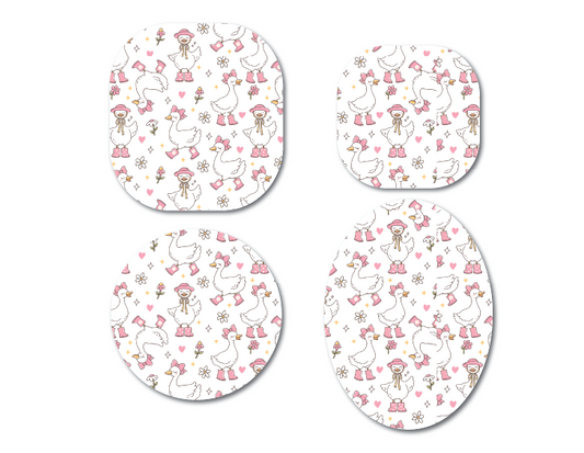 Silly Goose White and Pink CGM Decorative Over Patch (No Hole)