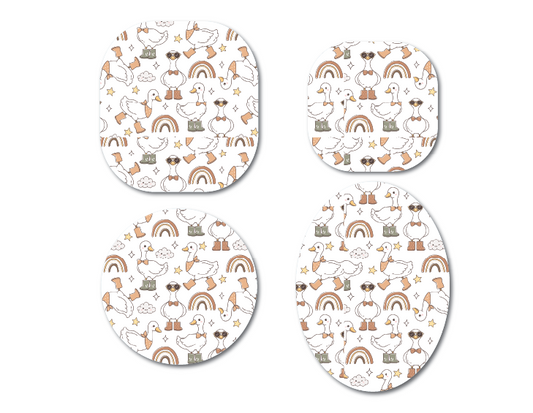 Silly Goose White and Tan CGM Decorative Over Patch (No Hole)
