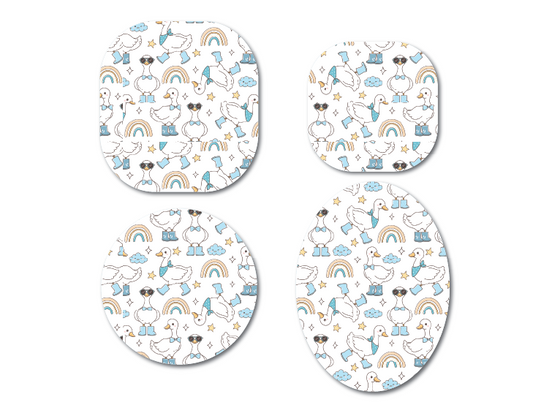 Silly Goose White and Blue CGM Decorative Over Patch (No Hole)