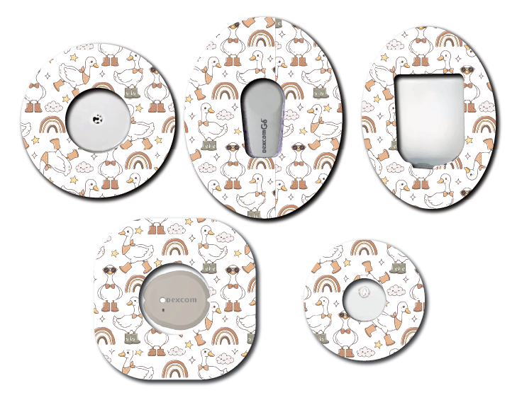 Silly Goose White and Beige CGM Patch
