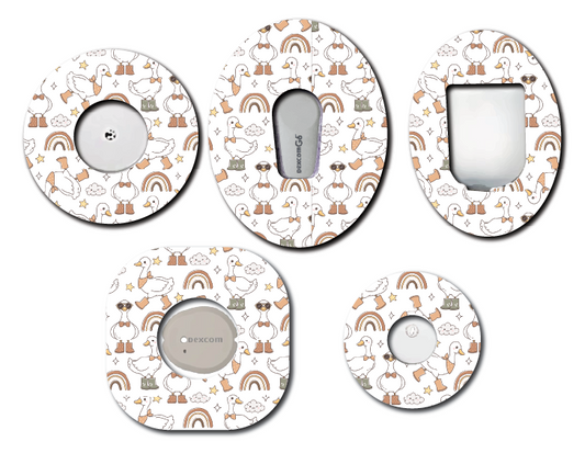 Silly Goose White and Beige CGM Patch