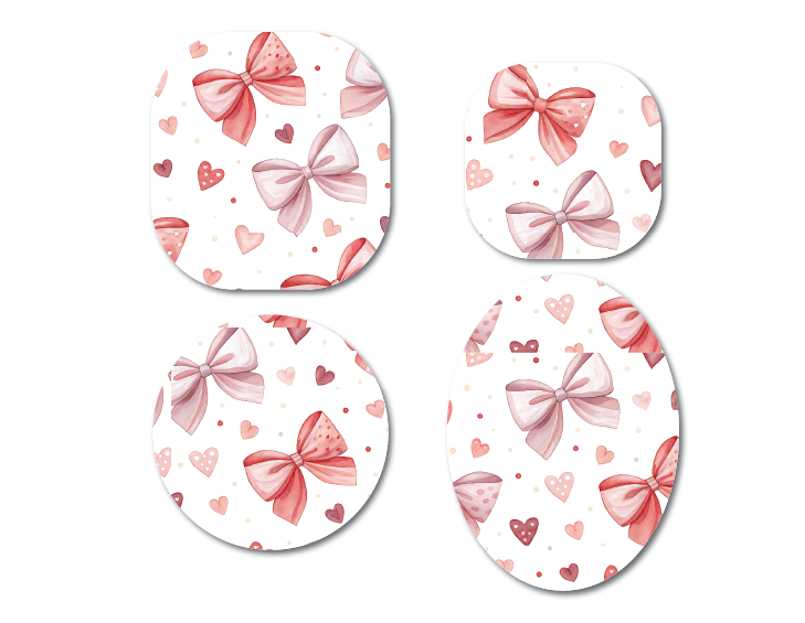 Pink and Red Coquette Bows CGM Decorative Over Patch (No Hole)