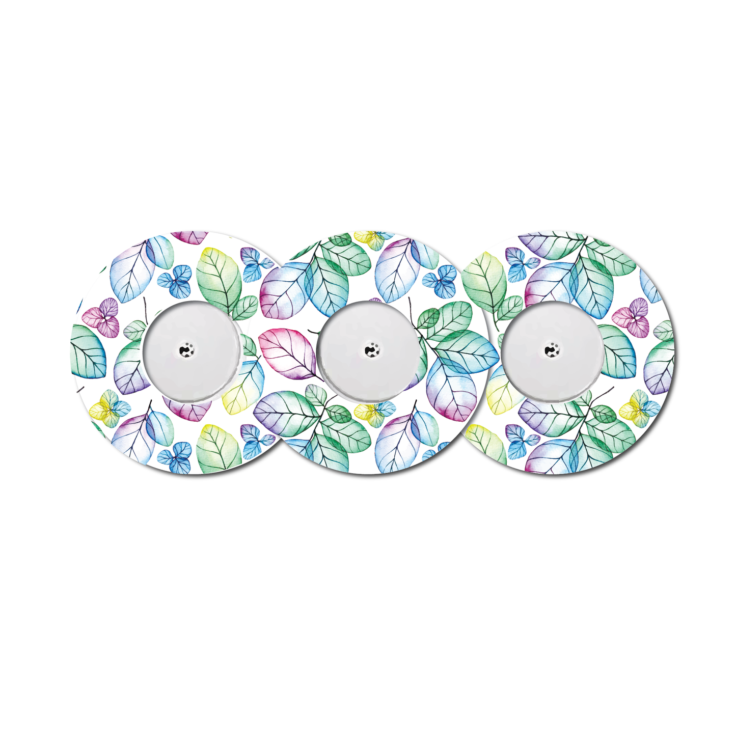 Hydrangea and Leaves 3 Pack CGM Patches