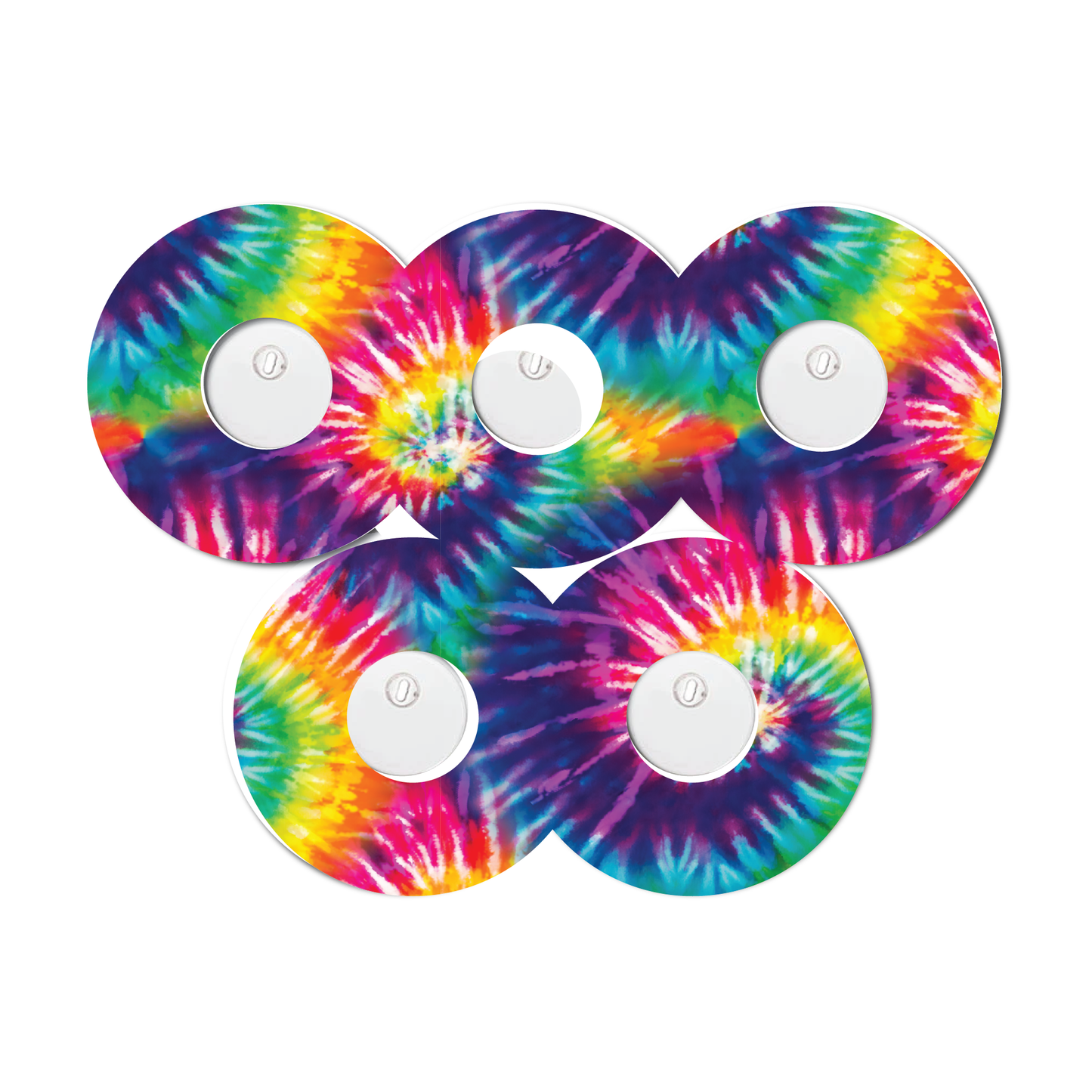 Retro Tie Dye 5 Pack CGM Patches
