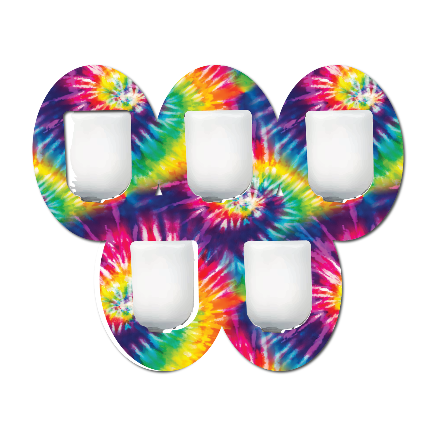 Retro Tie Dye 5 Pack CGM Patches